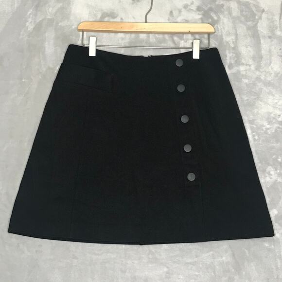 Cabi Utility Skirt Womens 6 Black Ponte Knit Retro Mod Mini Stretch Pockets 3218 - Picture 1 of 9